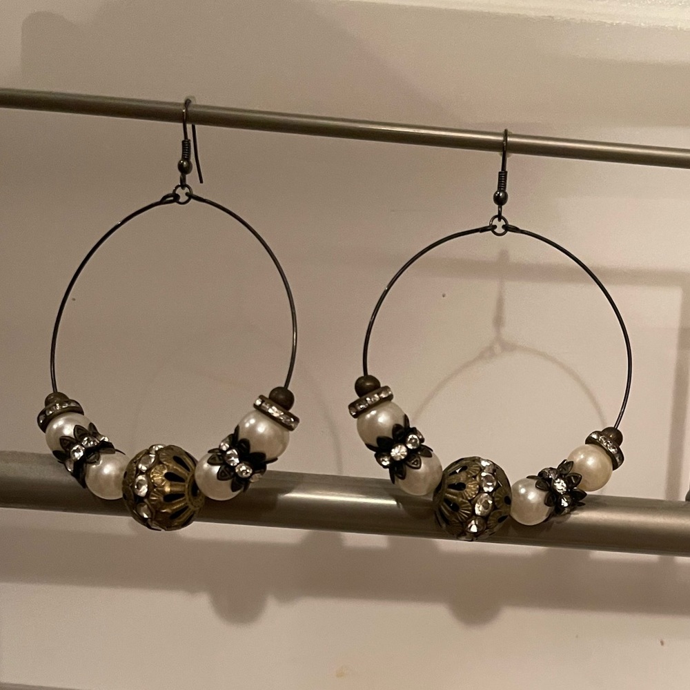 Charlotte Russe Hoops with Mixed Beads.
